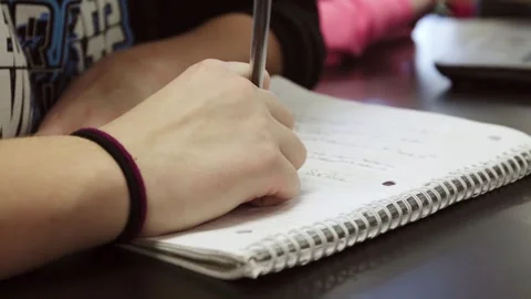 High Schooler Doing School Work in Notepad Video stock 253201523