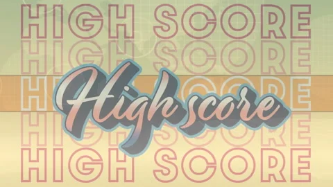 High score text animation with repeating background pattern Stock Footage 305292501