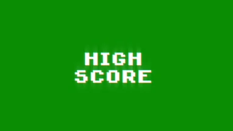 High score text glitch screen effect looped animation title video game Stock Footage 313020928