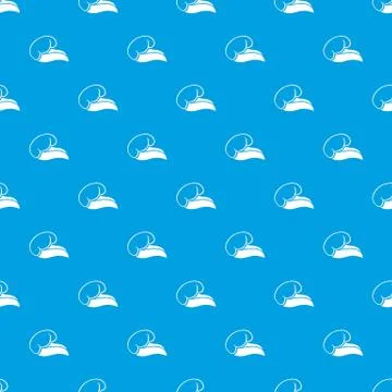 High sea wave with foam pattern vector seamless blue Stock Illustration