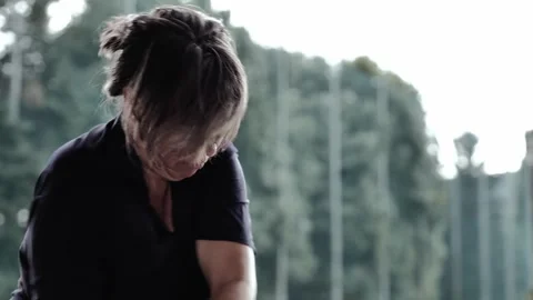 High Section of a Golfer Making a Golf Swing in a Sunny Summer Day Stockbeeldmateriaal 286101244