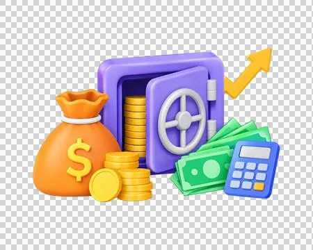 High security iron safe 3d render Illustration