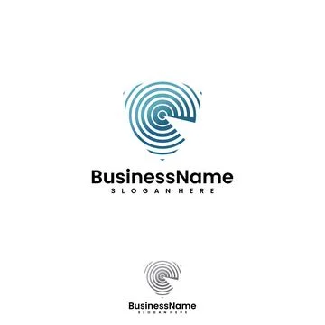 High security logo design shield radar and sonar scanner Stock Illustration