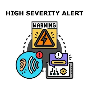High severity alert signaling system warning notification Stock Illustration