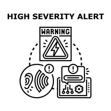 High severity alert signaling system warning notification Stock Illustration