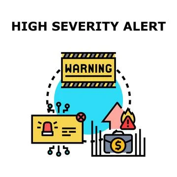 High severity alert warning about financial risk Stockillustratie