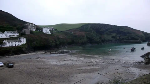 High shoot of cove and beach Stock Footage 34762528