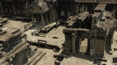 High Shot of Angkor Wat Inner Temple. Stock Footage 42368165