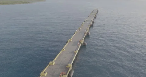 High Shot of a Long Boating Dock Stock Footage 168436041