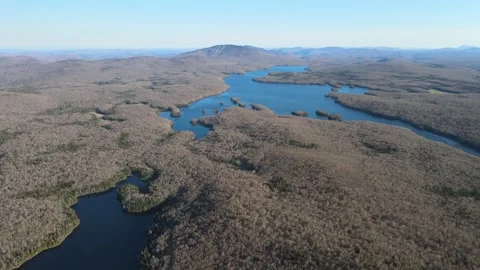 High up shot over a lake Stock Footage 130823841