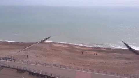 High shot of a UK beach Stock Footage 239654999