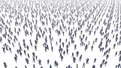 From up high in the sky to massive people crowd Stock Footage 132671923