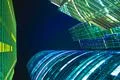 The high sky-scrapers in the night time Photo