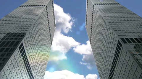 High skyscrapers with sunlight Stock Footage 40929990