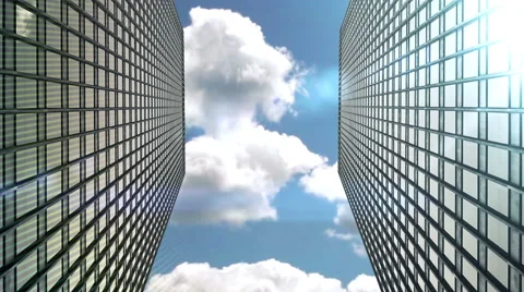 High skyscrapers with sunlight Stock Footage 40929994