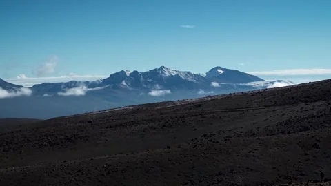 High snow-covered mountains in the Andes Vidéo 344542068