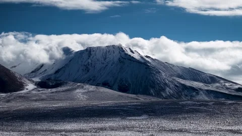 High snow-covered mountains in the Andes Stock-Footage 344543461