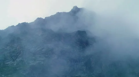 High Snowy Mountains with Clouds Evening Timelapse. Kavkaz region 스톡 동영상 65518316