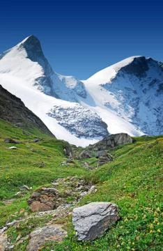 High snowy mountains Stock Photos