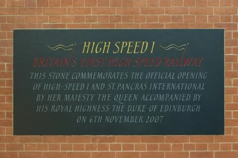 High Speed 1 Plaque Stock Photos