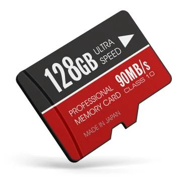 High speed 128GB MicroSD flash memory cards Stock Illustration