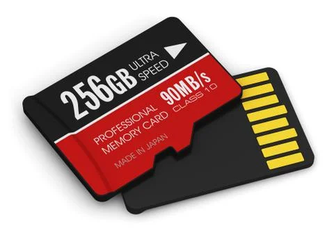 High speed 256GB MicroSD flash memory cards Stock Illustration