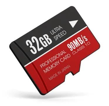 High speed 32GB MicroSD flash memory cards Stock Illustration