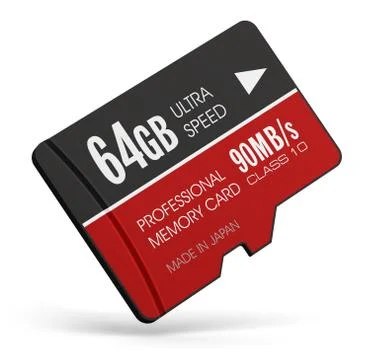 High speed 64GB MicroSD flash memory cards Stock Illustration