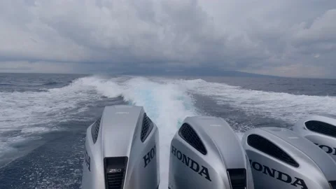High-speed boat engines in motion Stock Footage 237555728