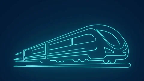 High-Speed Bullet Train Animation for Transportation Services Stock Footage 306103986