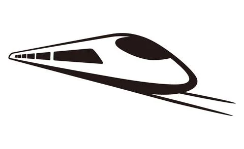High speed bullet train coming out, modern flat design, vector illustration Stock Illustration