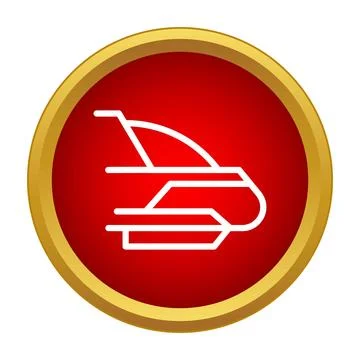 High speed bullet train icon in red circle イラスト素材