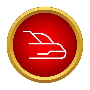 High speed bullet train icon in a red circle イラスト素材