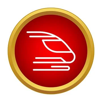 High speed bullet train icon moving fast in circle Stock Illustration