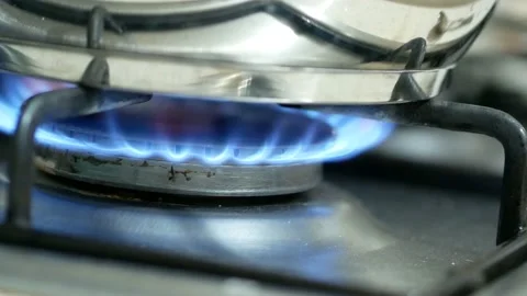 High speed burning gas furnace,close-up burning lpg furnace, Stock Footage 166322887