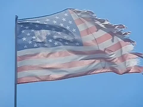 High speed camera, USA flag, American flag, blue sky, DSCN0390 Video stock 12035933