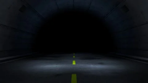 High speed car inside tunnel road at night. Stock Footage 256079243