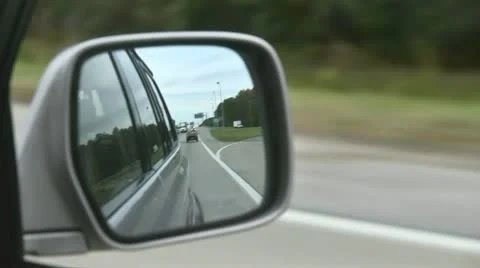 High speed car mirror Stock Footage 12476269