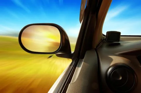 High speed in the car Stock Photos