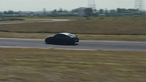 High speed car in a sharp turn on the race track. Russia. Stock Footage 144507331
