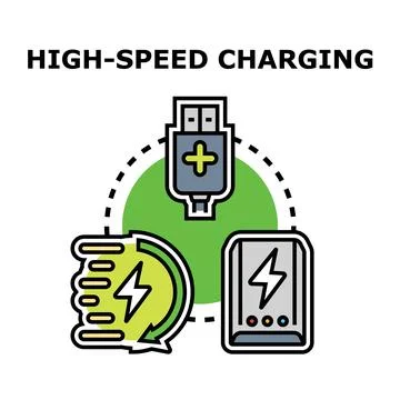 High speed charging concept vector illustrating fast power delivery Stock Illustration