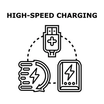 High speed charging concept vector illustrating fast power delivery Stockillustratie