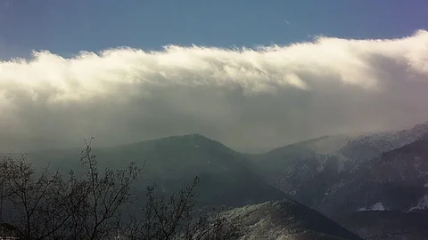 High speed clouds over Vitosha mountain Stock Footage 83477544