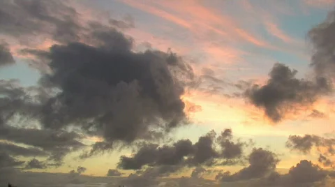 High speed Clouds with sunset / Hawaii  Stock Footage 299201
