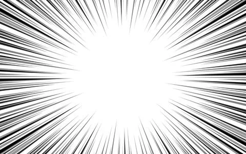 High speed comic line vector speeding on black and white background. Stock Illustration