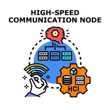 High speed communication node concept for modern technology Stock Illustration
