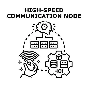 High speed communication node concept for modern technology Stock Illustration