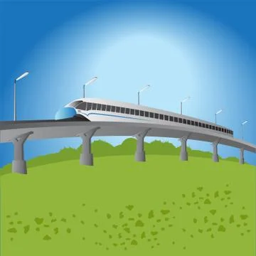 High-speed commuter train Stock Illustration
