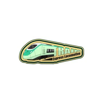 High Speed Commuter Train simple logo Stock Illustration