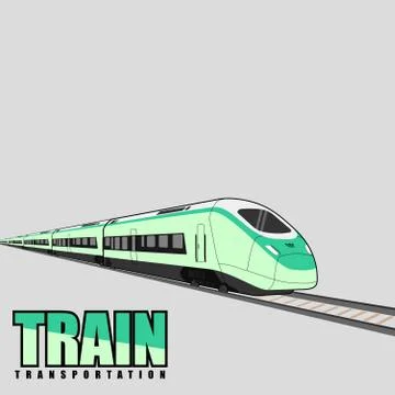High Speed Commuter Train vector Illustration Stock Illustration